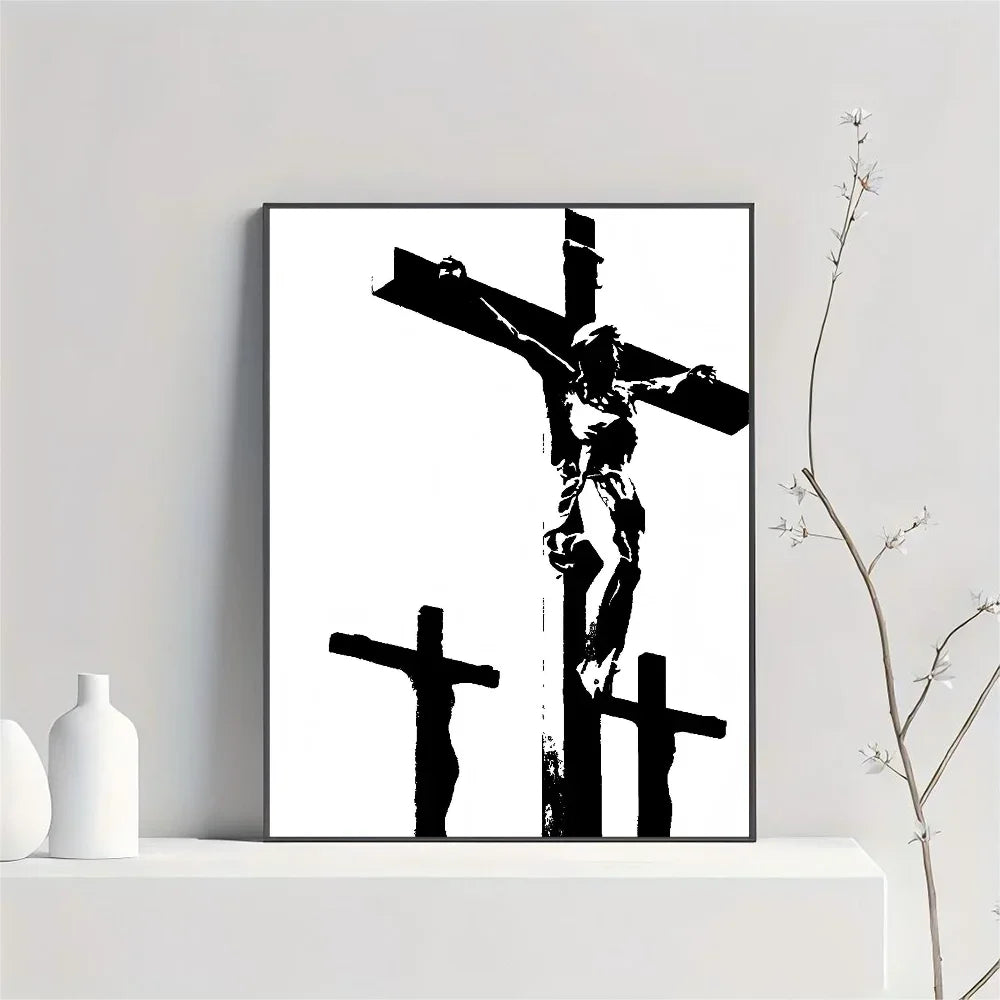 1pc frameless Son of God Jesus Cross Holy Light Wall Art, HD Canvas Print Poster, Suitable for Home, Living Room, Room Decoratio Peaceful Pleasures Health and Wellness z8 20x30cm Unframed