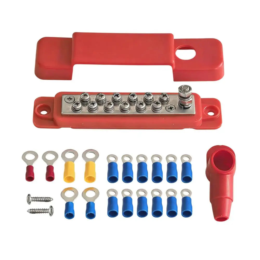 Electrical Terminal Block 12 Position Power Rail Panel Adapter With Cover Terminal Strips Electrical For Boat Marine Automotive Peaceful Pleasures Health and Wellness China Mainland Positive