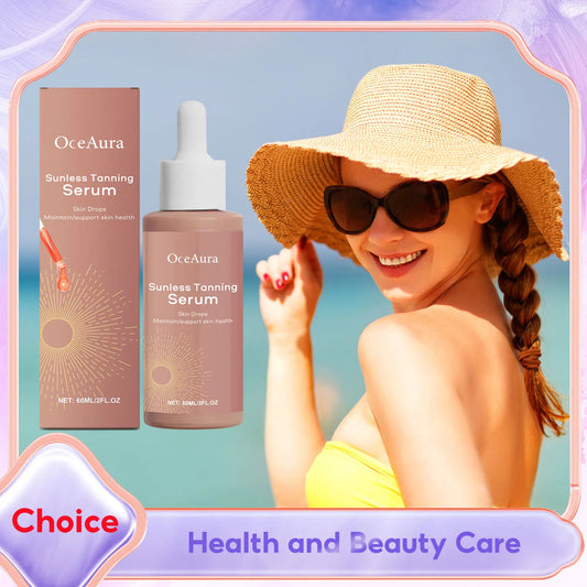 OceAura Herbal Self Tanning Drops | Sunless Glow Serum 60ml Self Tanning Serum Peaceful Pleasures Health and Wellness