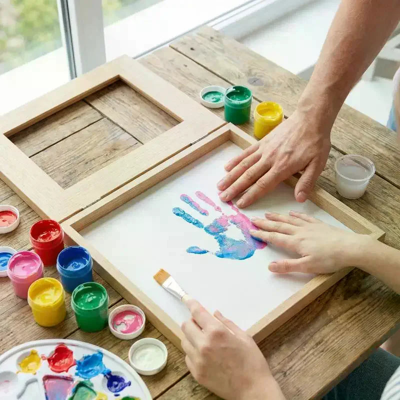 DIY Couple Handprint Shadow Box Frame | 12-Color Paint Gift Set