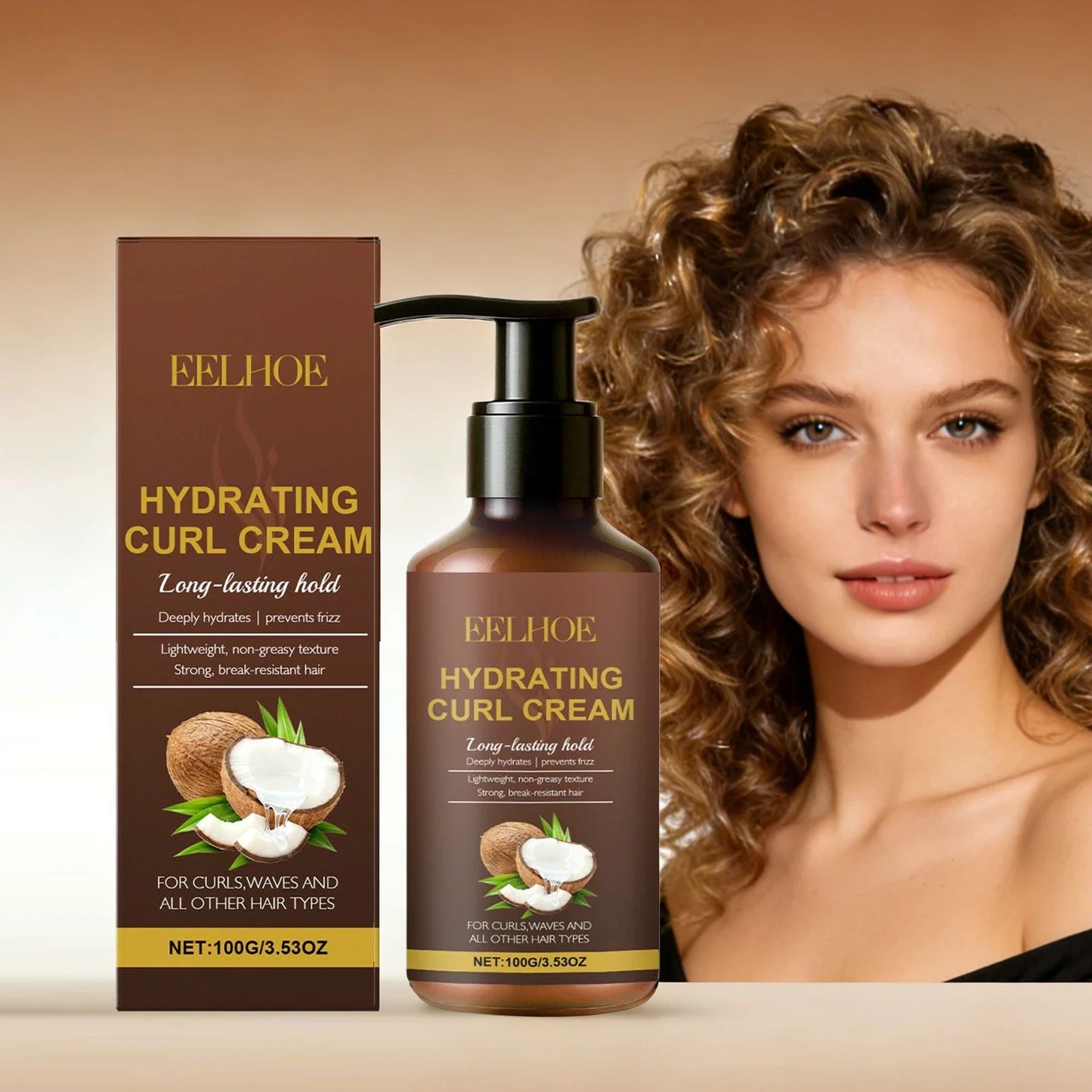 EELHOE Curl Styling Cream – Anti-Frizz & Moisturizing 100g