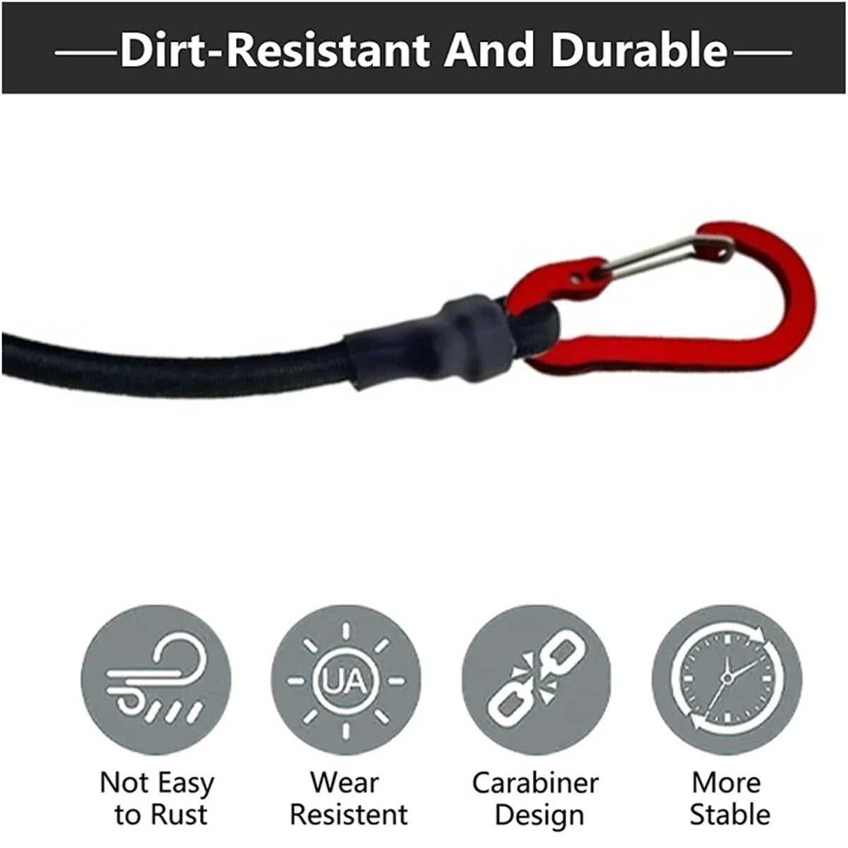 Heavy Duty Bungee Cords with Carabiner Hooks | Camping & Kayak