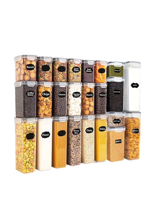 12pc Airtight Food Storage Containers With Lids & Labels Peaceful Pleasures Health and Wellness