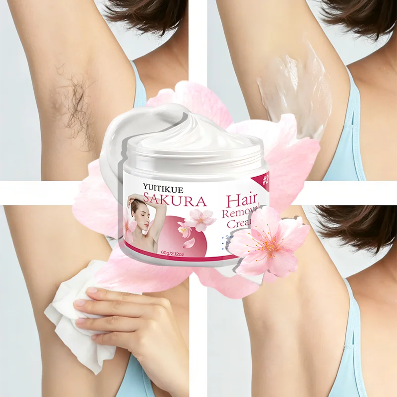YUITIKUE Sakura Hair Removal Cream – Gentle Plant Formula 60g Hair Removal Cream Peaceful Pleasures Health and Wellness Default Title