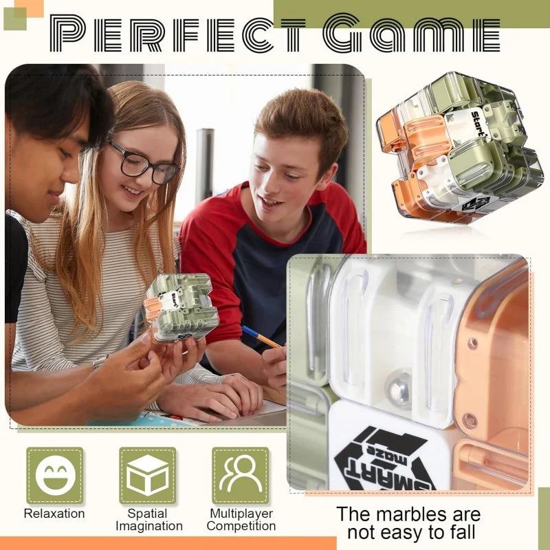 Transparent Magnetic Maze Cube | 3D Brain Teaser Fidget Puzzle