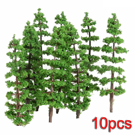 10 Pine Tree Model Green Scale Railway Layout Miniature Sand Table Peaceful Pleasures Health and Wellness