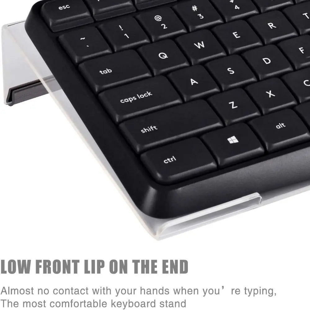 Clear Acrylic Keyboard Stand Tilted Mutli-Purpose Computer Keyboard Holder Silicone Anti-Slip Case Durable Keyboard Tray Peaceful Pleasures Health and Wellness