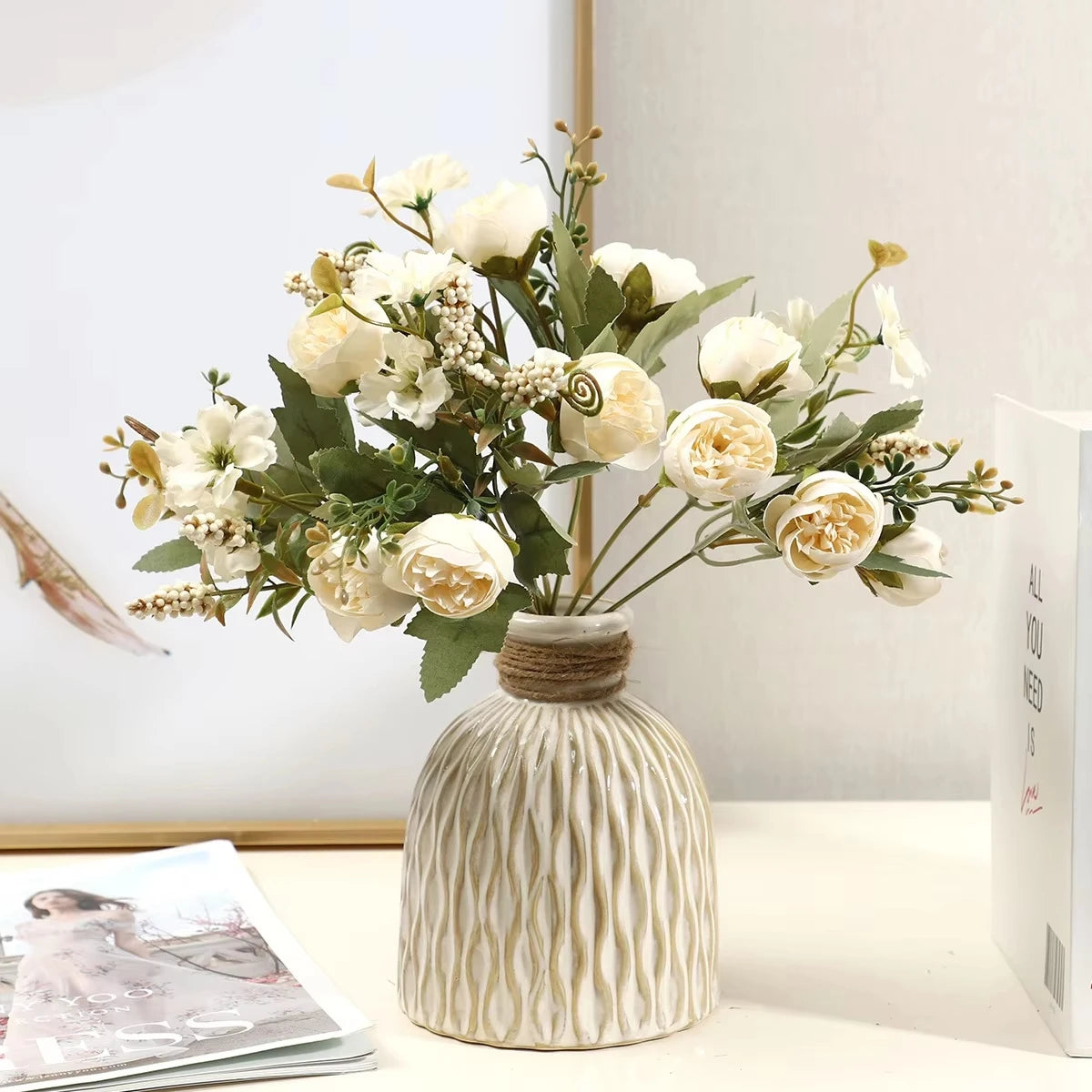 Silk Artificial Rose Peony Bouquet | Wedding & Home Décor