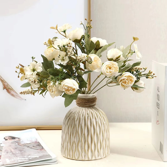 Silk Artificial Rose Peony Bouquet | Wedding & Home Décor Artificial Flower Bouquet Peaceful Pleasures Health and Wellness