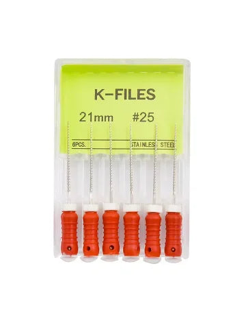 Dental K-Files 6pcs | Stainless Steel Root Canal Hand Files
