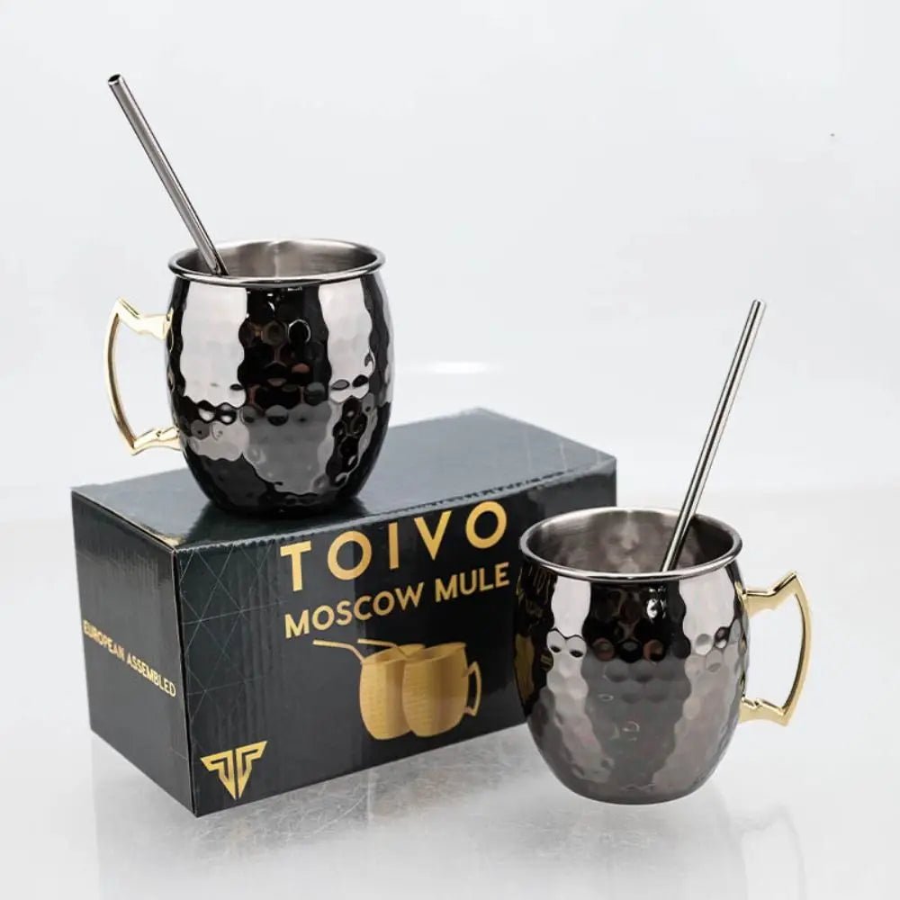 500ml Pure Copper Moscow Mule Mug | Handcrafted Brushed Cup