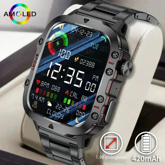 2026 New Rugged Military Smart Watches Men Bluetooth Calls Health Monitor Voice Sport Waterproof Smartwatch For Android Men Hw12 Peaceful Pleasures Health and Wellness