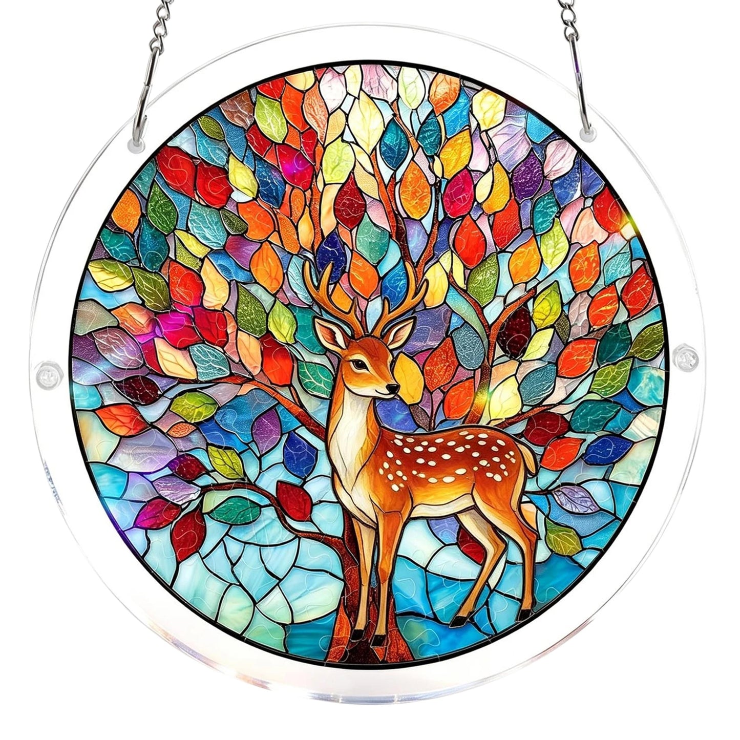 Sun Catcher Puzzle Curtain Decoration Unique Acrylic Sun Catcher Puzzle Kit 7.36 Inch for Doors Garden and Window Hanging Home Peaceful Pleasures Health and Wellness W