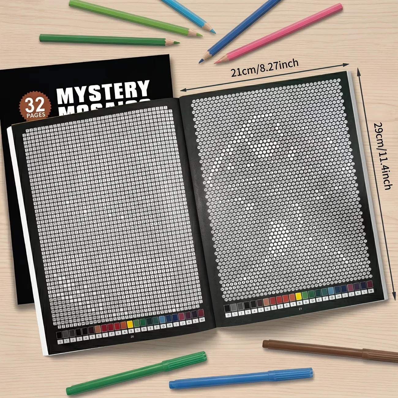 Mystery Mosaics Number Coloring Book 32 Pages Pixel Art Activity