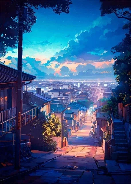 Japanese Sakura Street Canvas Wall Art | Unframed Poster Print Canvas Wall Art Peaceful Pleasures Health and Wellness ZLH5590 30x45cm No Frame