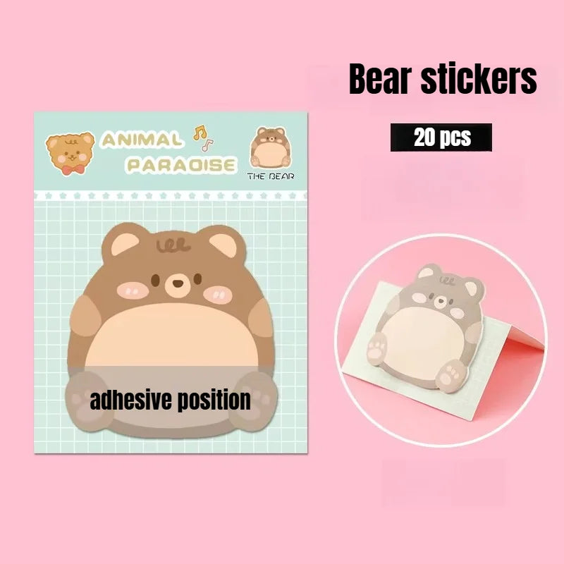 New 8 Packs Cartoon Small Animal Special-shaped Sticky Notes Office Simple Shape Creative Sticky Notes Cute Colorful Note Paper Peaceful Pleasures Health and Wellness 8Pcs-6