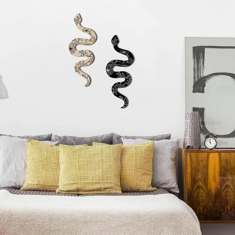 Halloween Snake Wall Art | Witchy Boho Wooden Reptile Decor
