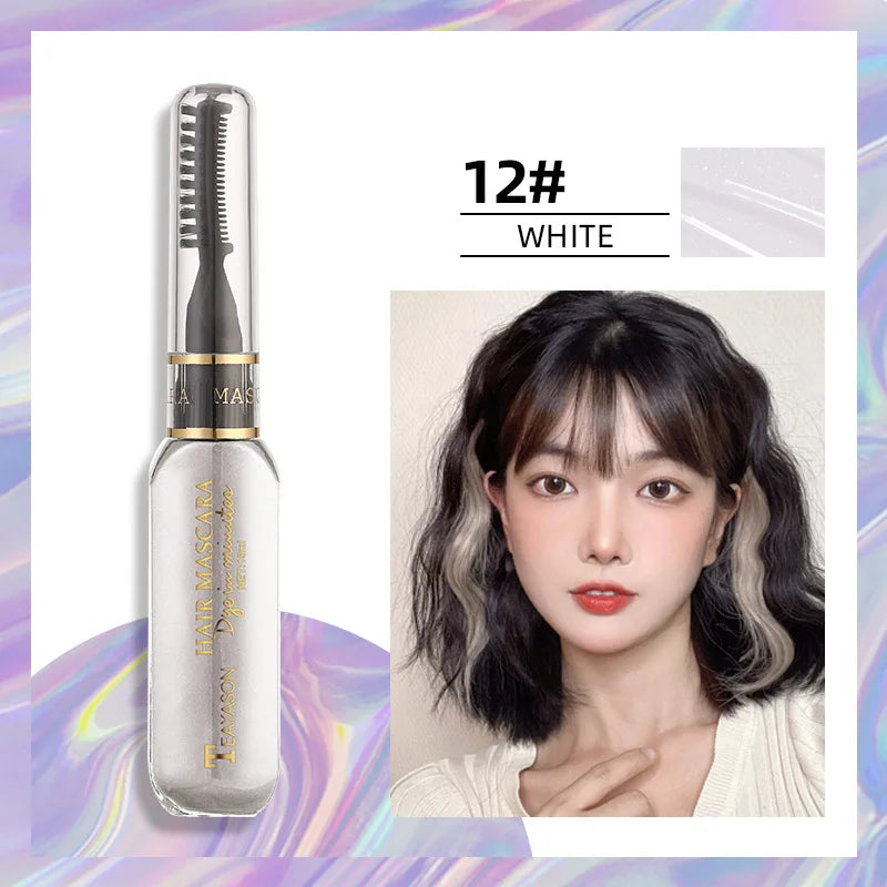 Disposable Hair Colour Dye Temporary Hair Dye Mascara Dual Purpose Washable Hair Coloring Cream DIY Dying Hairstyle Supplies Peaceful Pleasures Health and Wellness 12