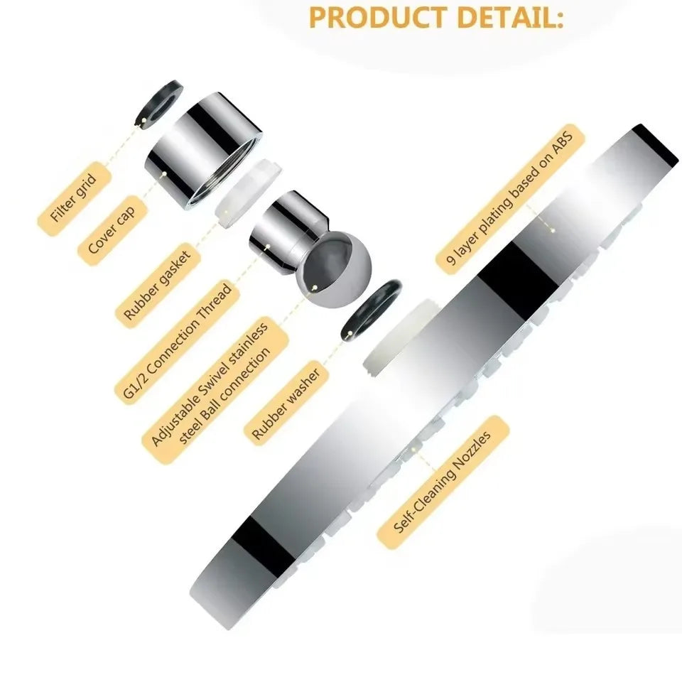 6-Inch High Pressure Rainfall Shower Head with Arm – Chrome