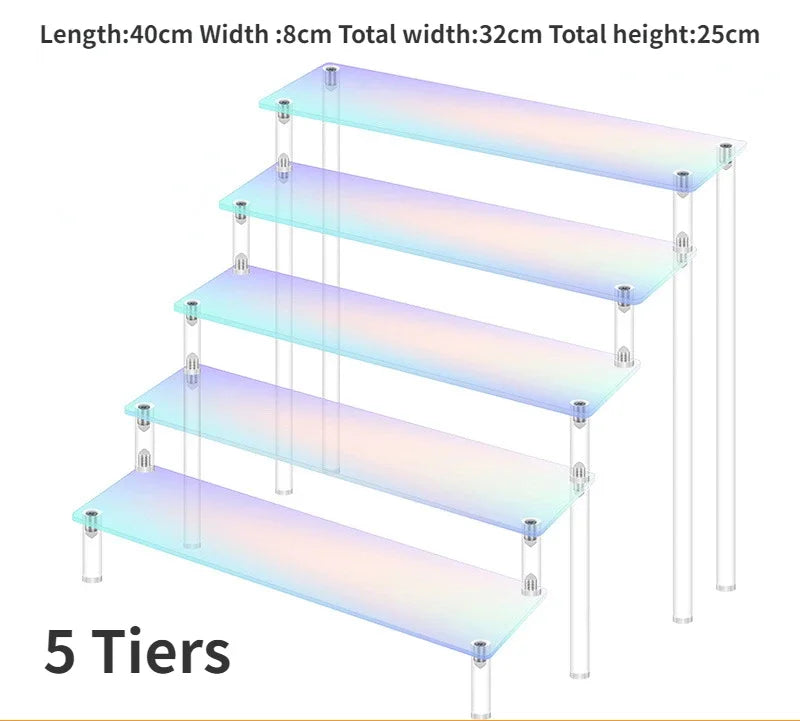 Iridescent Acrylic Display Riser Stand 1–5 Tier | Figures & Cupcakes