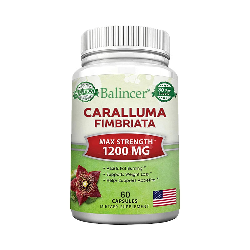 Caralluma Fimbriata - Maximum Strength Weight Management Supplement, Appetite Suppressant, Metabolism Booster - 120 Capsules Peaceful Pleasures Health and Wellness 60 count-1 bottle