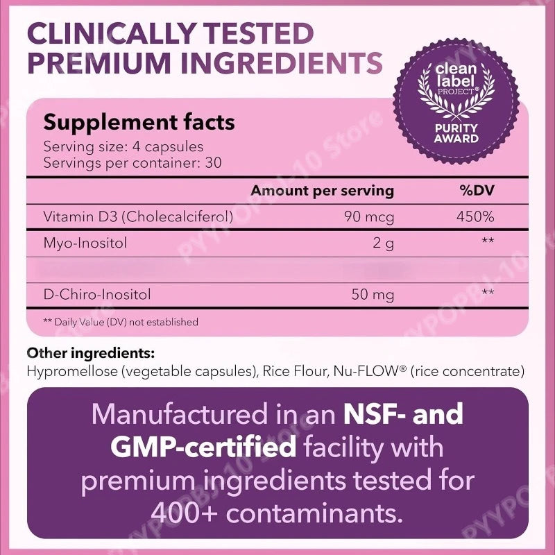 Inositol Supplement for Women – Vitamin D3 + Ashwagandha
