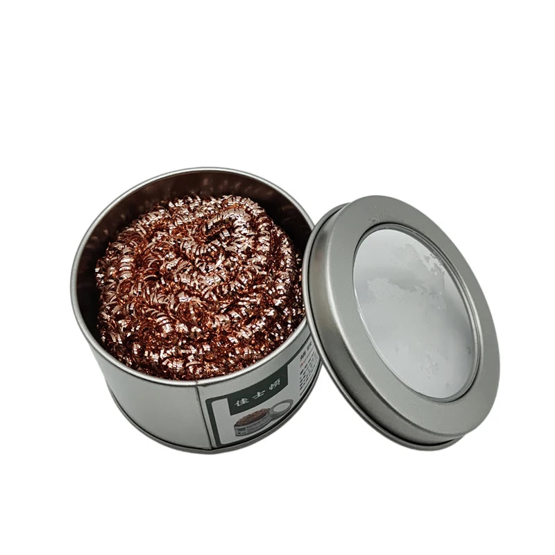 Cleaning Ball Desoldering Soldering Iron Mesh Filter Cleaning Nozzle Tip Copper Wire Cleaner Ball Metal Dross Box Clean Ball Peaceful Pleasures Health and Wellness Silver