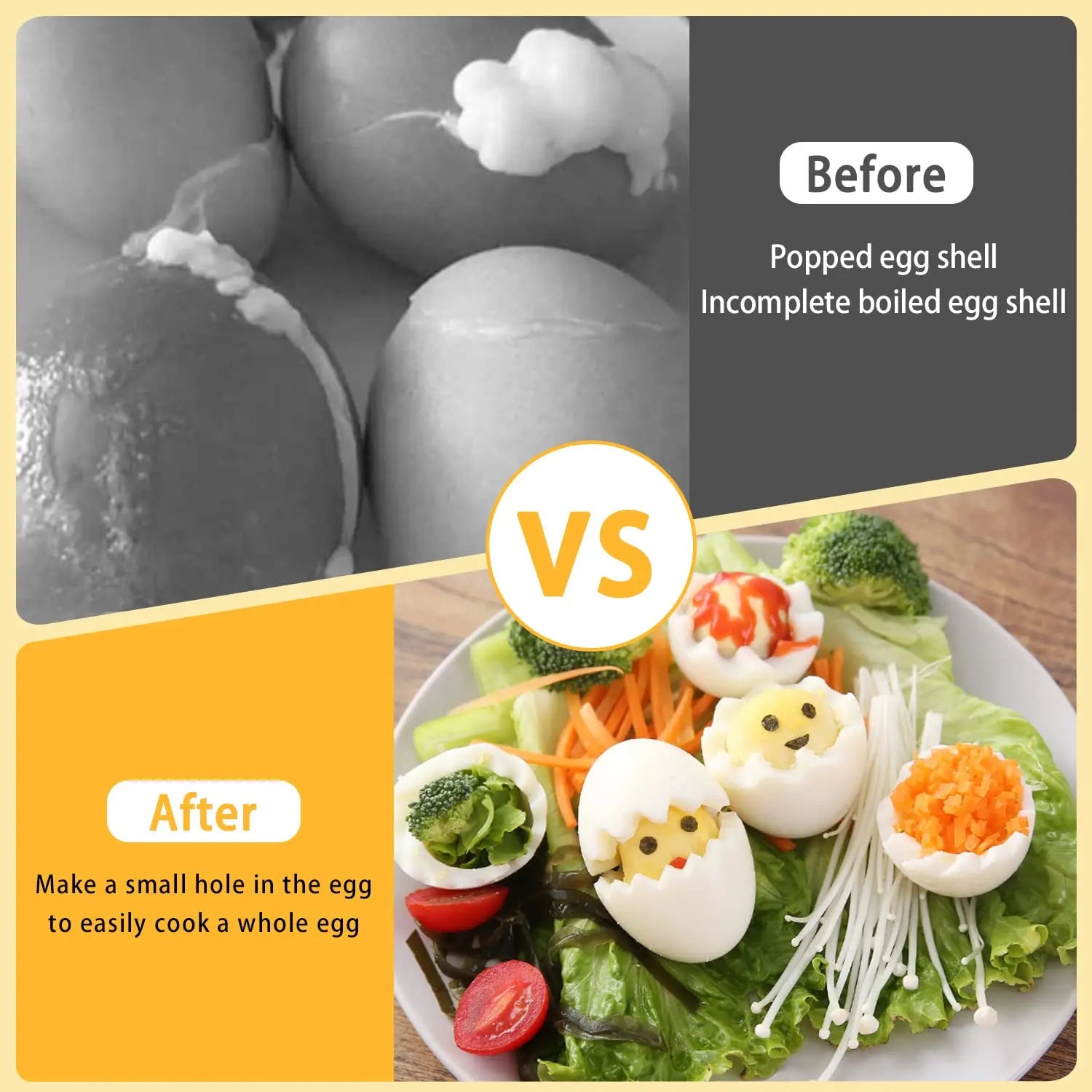 Egg Piercer with Sturdy Base, Stainless Steel Needle Egg Hole Puncher Eggs Poacher Endurance Hole Seperater Bakery Kitchen Tool Peaceful Pleasures Health and Wellness