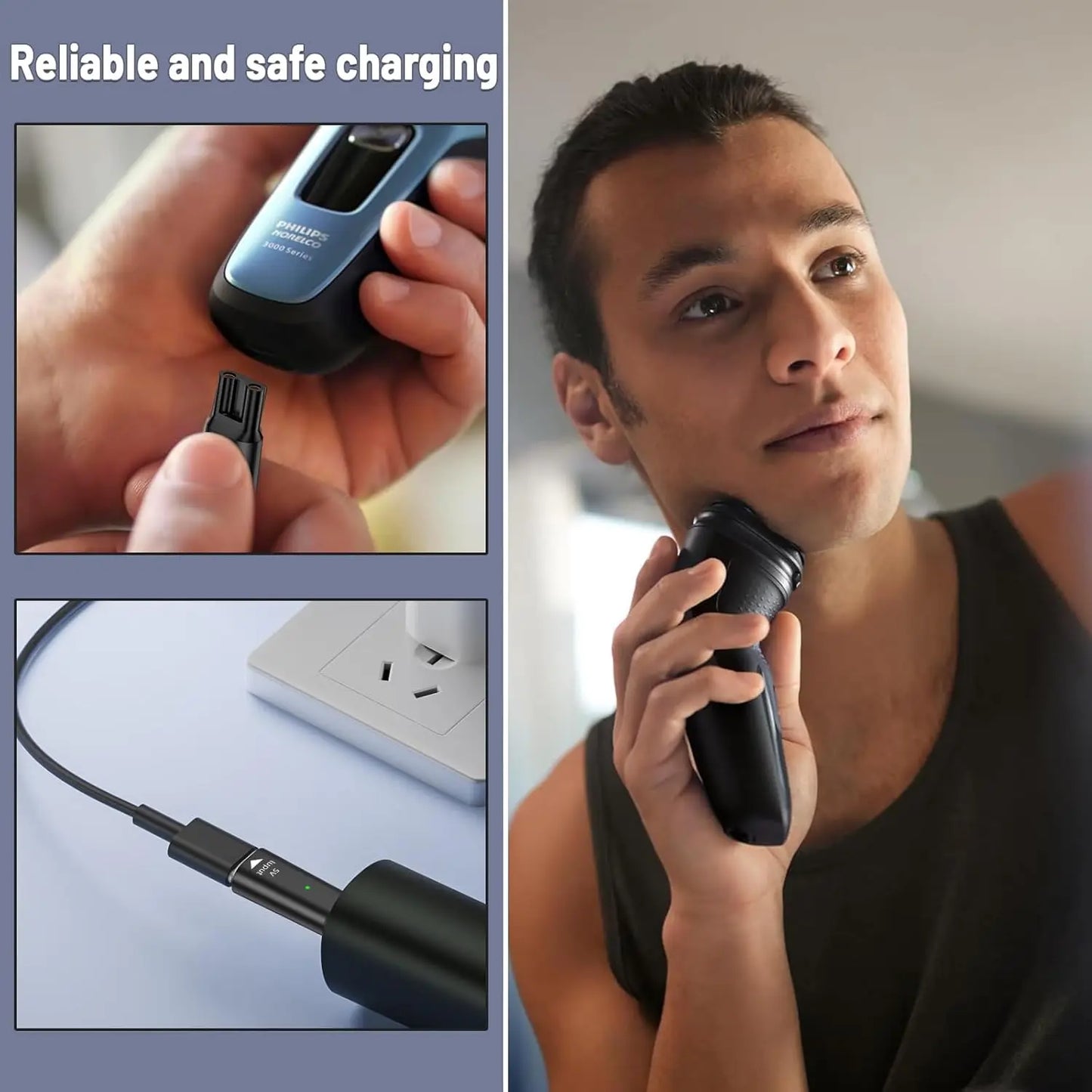 Type-C Charger Adapter for Philips OneBlade QP2530 QP2630 HQ850 Peaceful Pleasures Health and Wellness