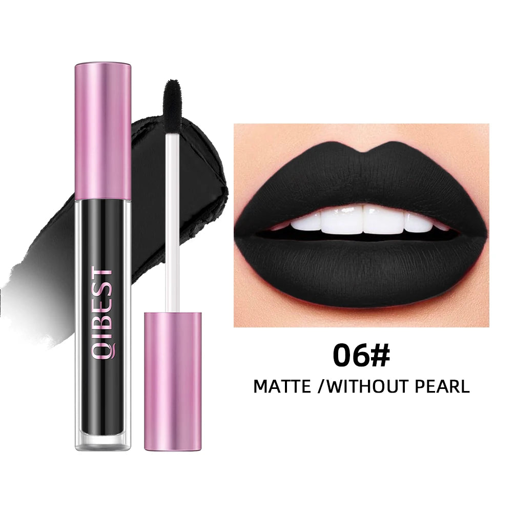 QIBEST Shimmer Diamond Lip Gloss Makeup Mirror Lip Glaze Liquid Lipstick Long-Lasting Matte Lip Tint Lipgloss Lips Cosmetics Peaceful Pleasures Health and Wellness 06 Matte