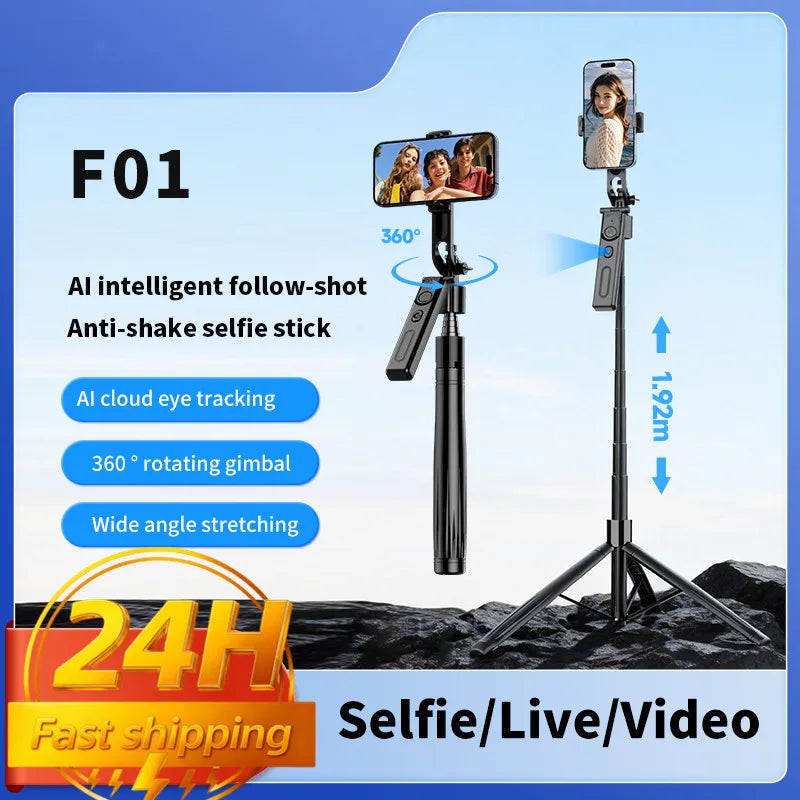 AI Smart Gimbal Tripod Selfie Stick – 360° Face Tracking Peaceful Pleasures Health and Wellness