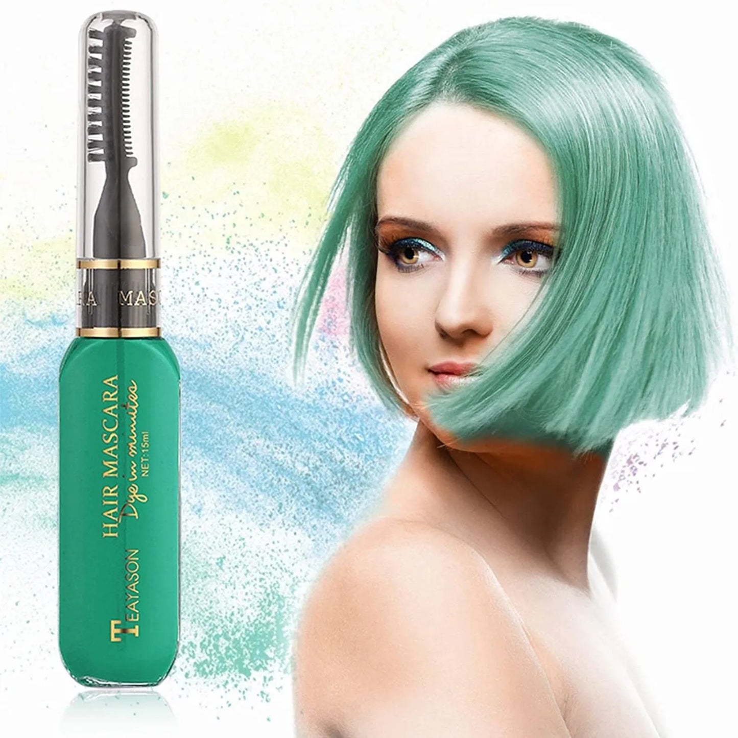 13 Colors Disposable Hair Dye Temporary Hair Mascara Instantly Hair Color Diy Great Gift Casual Party Stage Performance Decor Peaceful Pleasures Health and Wellness Green One Size