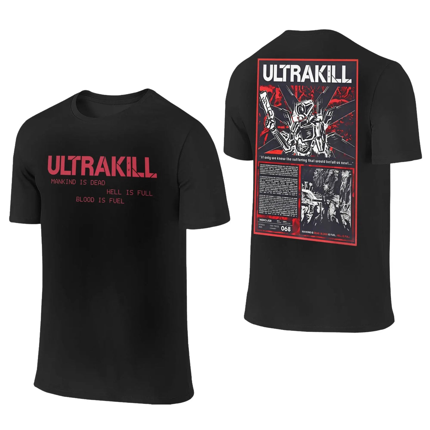 Ultrakill T-Shirt Summer Video Game Aesthetic T Shirts 100% Cotton Fashion Tshirt For Men Short Sleeve Loose Tees Peaceful Pleasures Health and Wellness