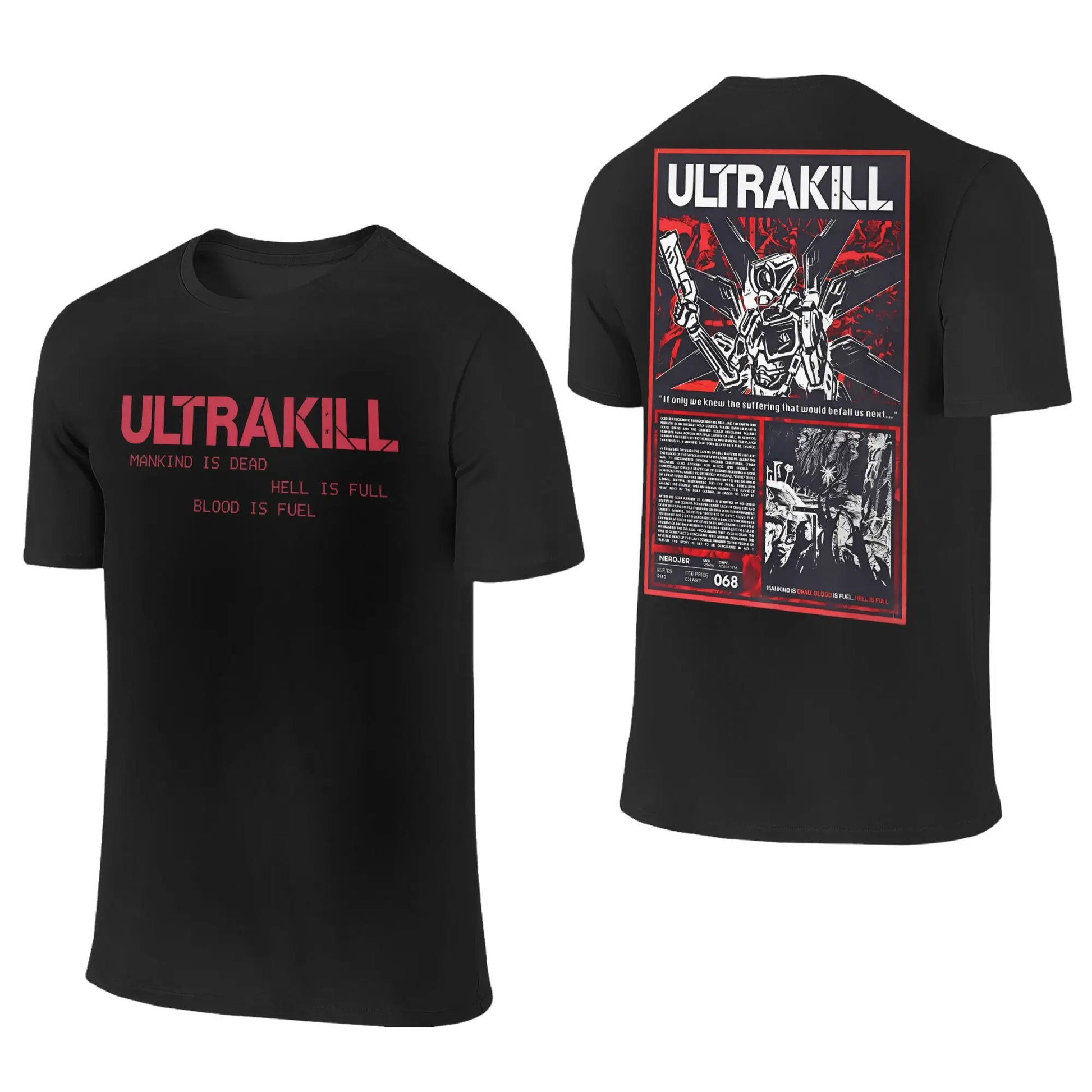 Ultrakill T-Shirt Summer Video Game Aesthetic T Shirts 100% Cotton Fashion Tshirt For Men Short Sleeve Loose Tees Peaceful Pleasures Health and Wellness