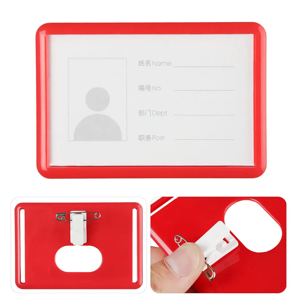 ID Badge Holder with Pin Clip | Name Tag & Card Case