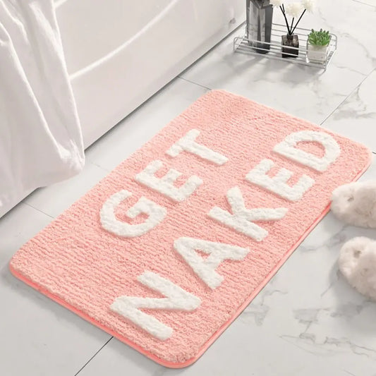 Pink Get Naked Bath Mat | Non-Slip, Soft & Absorbent Rug Bath Mat Peaceful Pleasures Health and Wellness