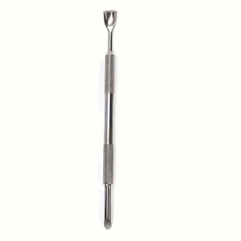 Russian-Style Double-Ended Stainless Steel Nail Pusher with Beveled Edge for Manicure, Pre-Treatment Tool for Removing Cuticles and Shaping, Available in 3 Colors Peaceful Pleasures Health and Wellness Silvery