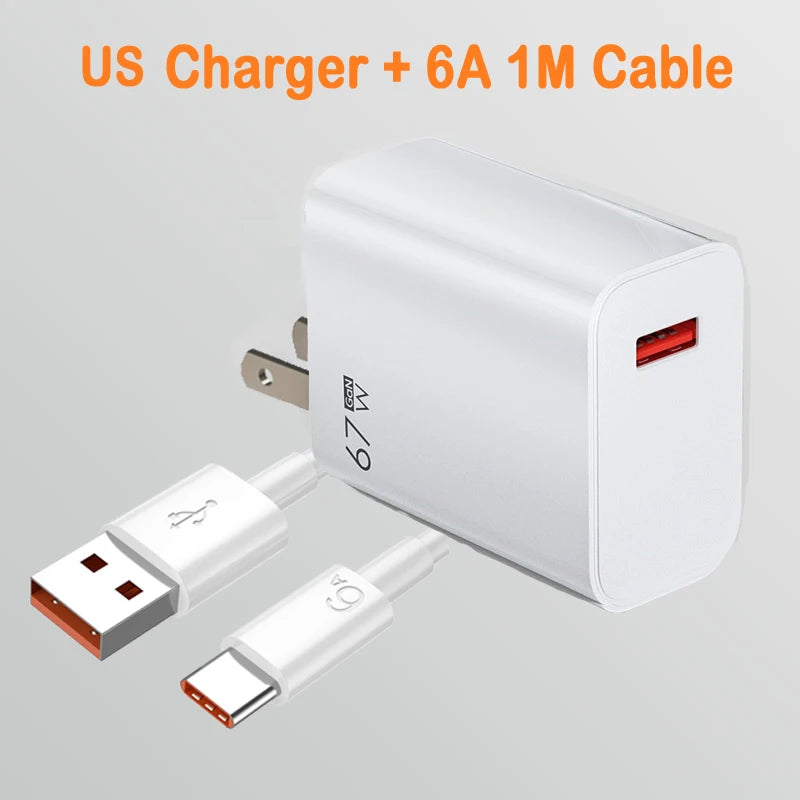 67W USB-C Fast Charger PD QC 3.0 | iPhone Samsung Xiaomi