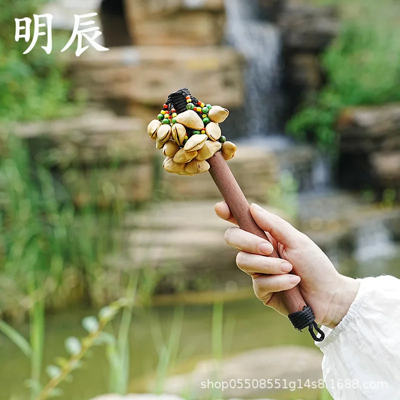 Wooden Handle Fruit Oleander Shell Bracelet Bell Dora Therapy Yoga