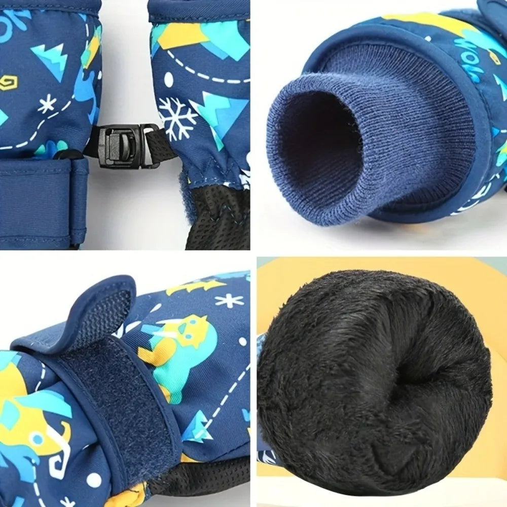 Kids Ski Gloves for Boys Girls, Children Winter Warm Glove with Fleece Lining Cute Designs and Waterproof Snowboard Gloves Peaceful Pleasures Health and Wellness
