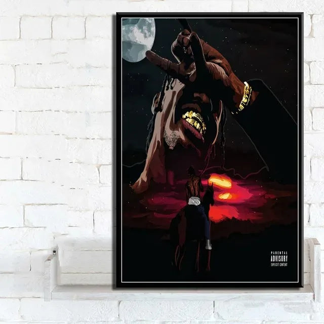 Travis Scott Astroworld Rodeo Canvas Poster | Rap Wall Art