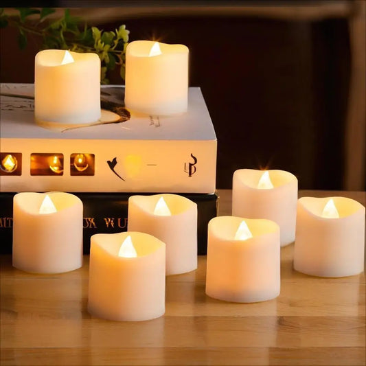 12/24Pack Flameless Flickering LED Candles with/without Remote LED Tealight Electronic Lamp for Wedding Christmas Party Decor Peaceful Pleasures Health and Wellness