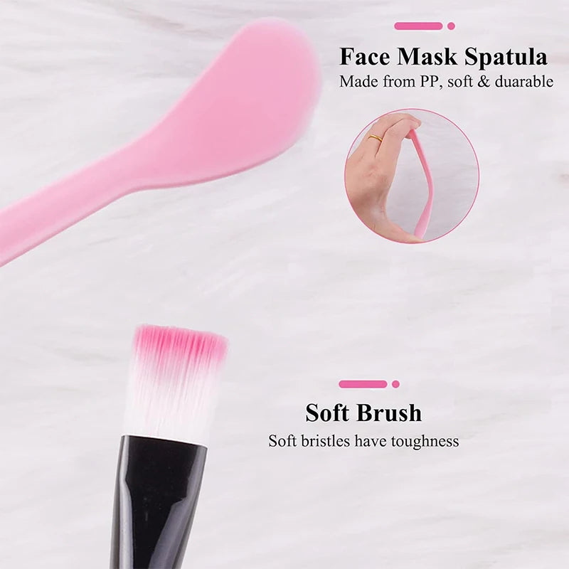 Mask Bowl and Stick Set, 9 Pieces DIY Tools Kit, Bowl, Lid, Brush, Stick, Spray Bottle, Soaking Bottle, Make Mask Easier Peaceful Pleasures Health and Wellness