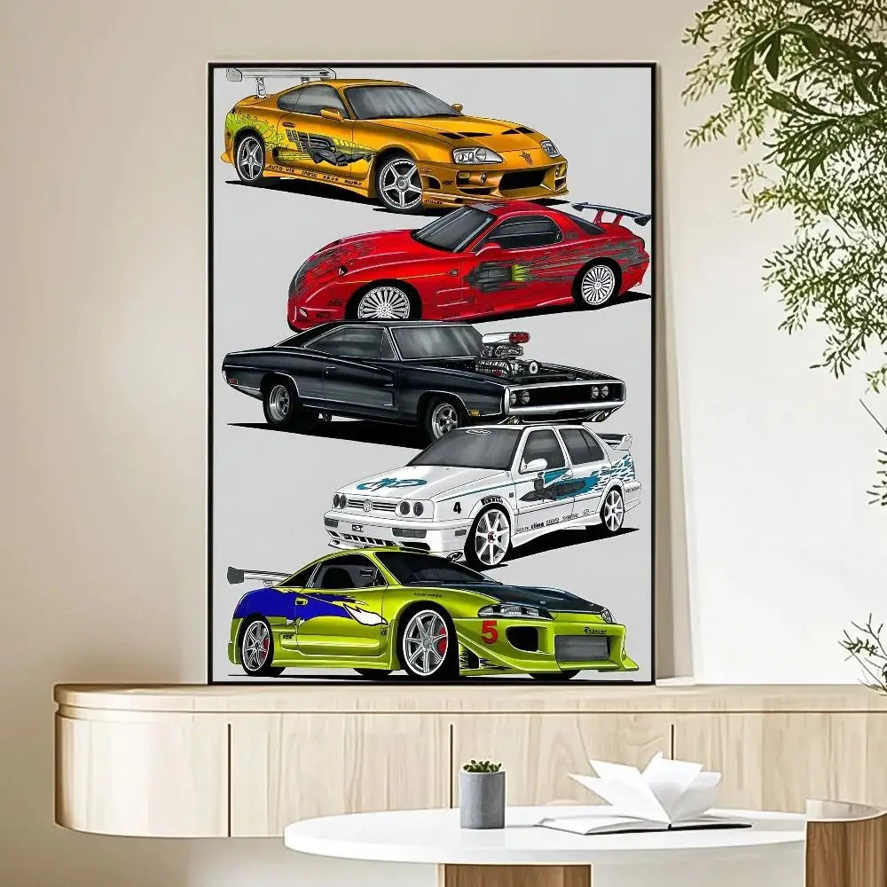 Fast & Furious 2 Vintage Canvas Movie Poster | Fan Wall Art