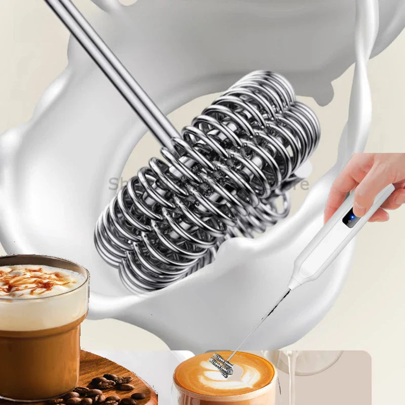 USB Handheld Milk Frother Electric Whisk for Coffee & Cappuccino