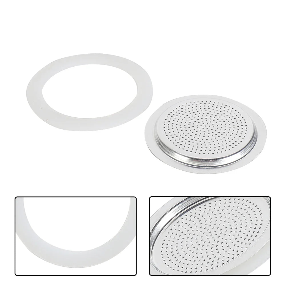 Moka Pot Silicone Gasket & Sieve | 1–12 Cup Replacement Set