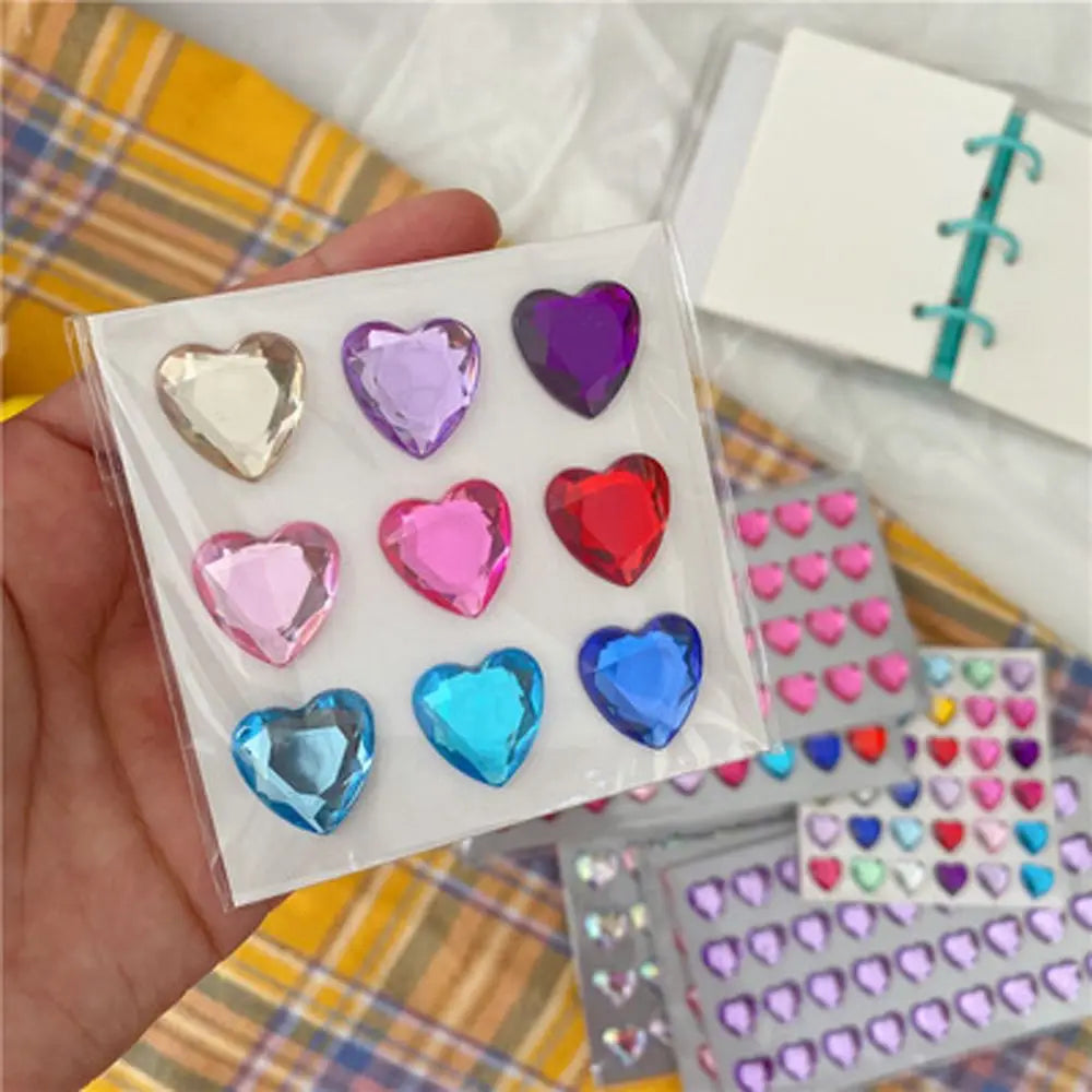 3D Diamond Heart LOVE Stickers – Phone, Laptop & Kids Décor