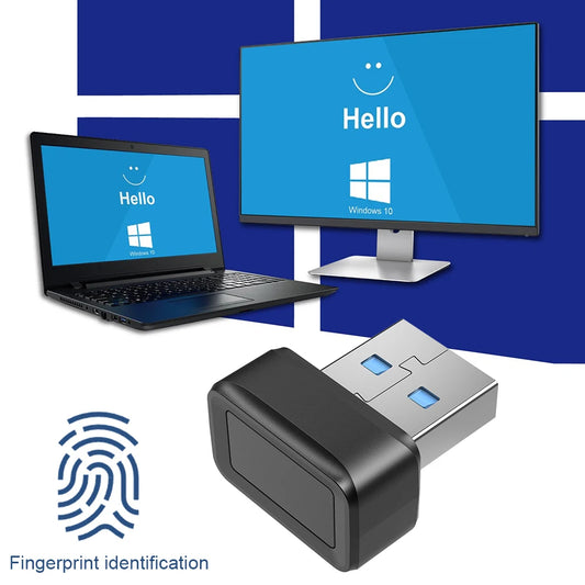 USB Fingerprint Key Reader FIDO U2F Biometric Fingerprint Scanner Windows Hello Anti-Spoofing Biometric Mini Security Key Dongle Peaceful Pleasures Health and Wellness Default Title