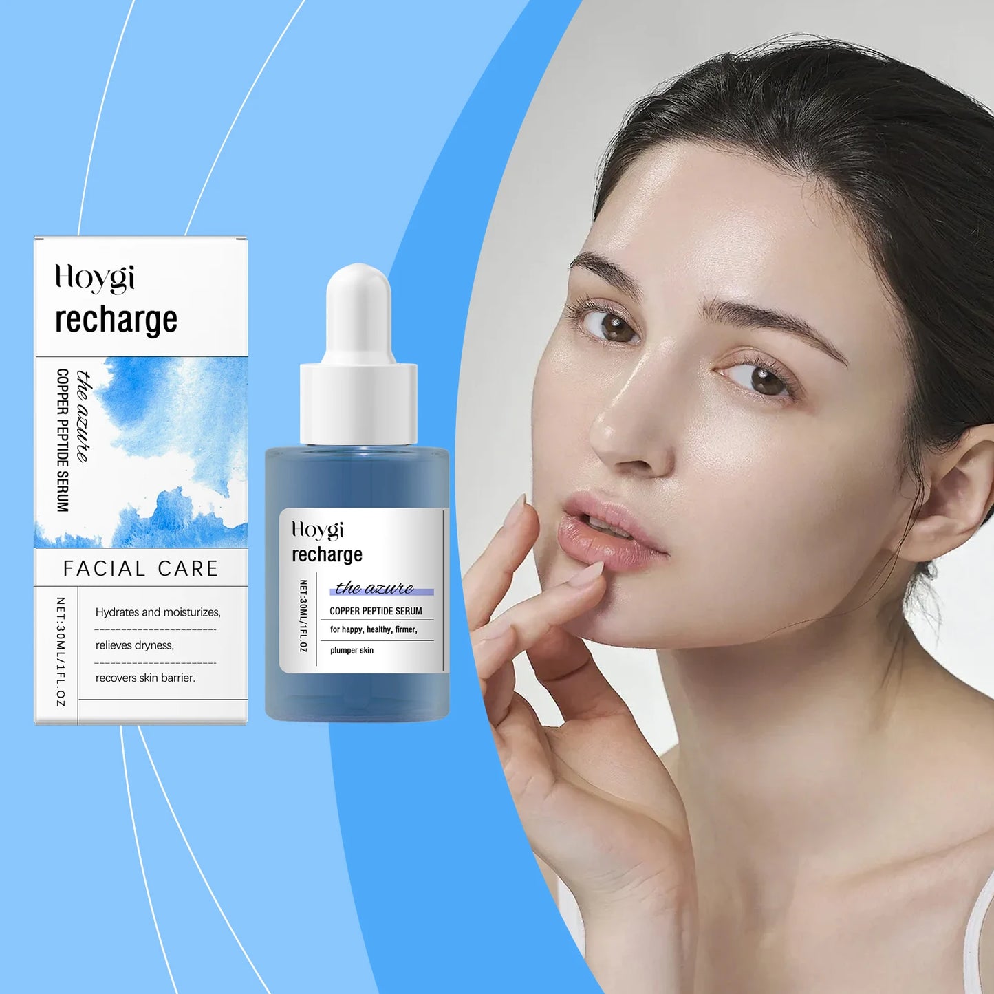 Blue Copper Peptide Anti-Aging Serum | Collagen & Niacinamide