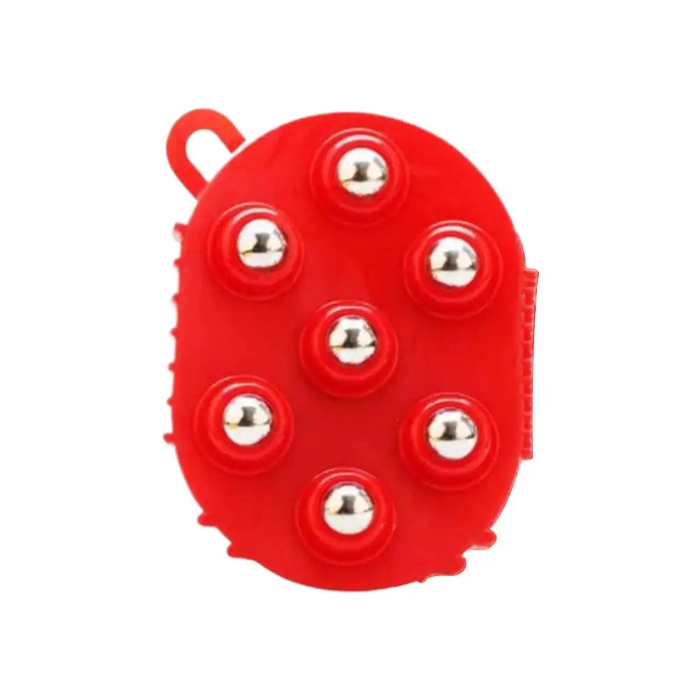 Double-Sided Massage Glove – 7-Bead & Steel Ball Brush